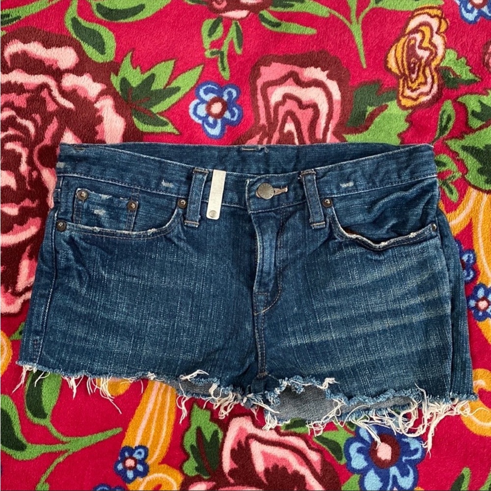 RARE Y2K KARL LARGERFELD Cut Off Denim Jean Shorts Japan